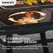 Sunjoy || Sunjoy 38 in. Outdoor Fire Pit Black Steel Patio Fire Pit Large Wood Burning Fire Pit with Adjustable Grill and Fire Poker