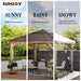 Sunjoy || Sunjoy Outdoor Patio 11x11 Wooden Frame Backyard Hardtop Gazebo with Ceiling Hook Brown