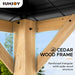 Sunjoy || Sunjoy Outdoor Patio 11x13 Wooden Frame Backyard Hardtop Gazebo with Ceiling Hook Black