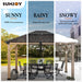 Sunjoy || Sunjoy Outdoor Patio 11x13 Wooden Frame Backyard Hardtop Gazebo with Ceiling Hook Brown Upgrade