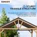 Sunjoy || Sunjoy Outdoor Patio 11x13 Wooden Frame Gable Roof Backyard Hardtop Gazebo/Pavilion with Ceiling Hook Brown