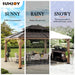 Sunjoy || Sunjoy Outdoor Patio 13x15 Brown 2-Tier Wooden Frame Backyard Hardtop Gazebo with Ceiling Hook