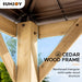 Sunjoy || Sunjoy Outdoor Patio 13x15 Brown Wooden Frame Backyard Hardtop Gazebo with Ceiling Hook