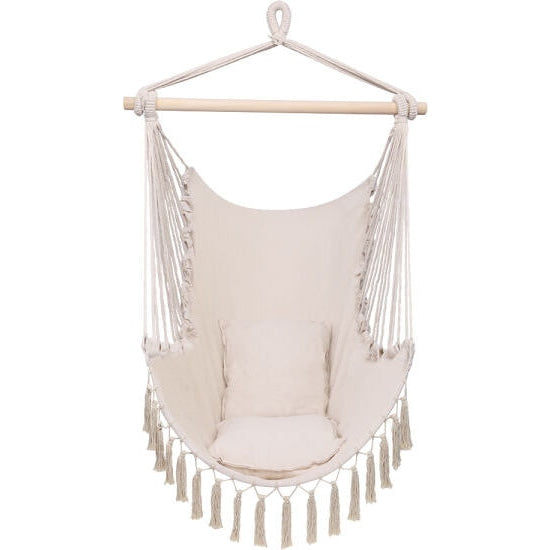 inQ Boutique || Tassel Hammock Chair Hanging Rope Swing Seat With 2 Cushions