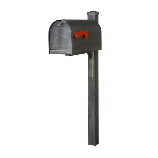 Special Lite Products || Titan Aluminum Curbside Mailbox and Wellington Mailbox Post, Swedish Silver