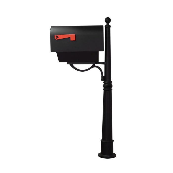 Special Lite Products || Titan Aluminum Curbside Mailbox with Newspaper Tube and Ashland Mailbox Post