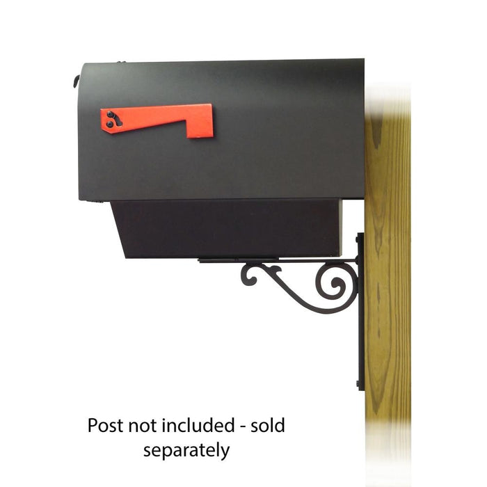Special Lite Products || Titan Aluminum Curbside Mailbox with Newspaper tube and Baldwin front single mailbox mounting bracket
