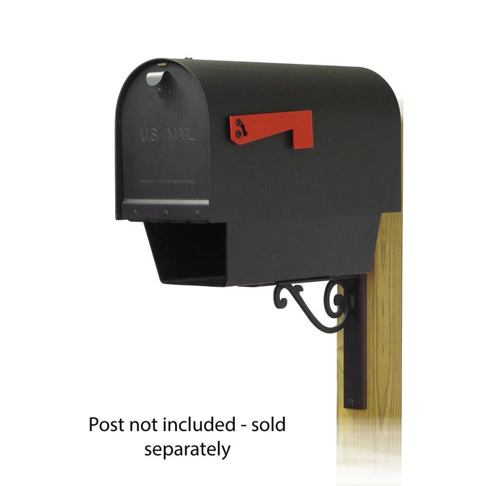 Special Lite Products || Titan Aluminum Curbside Mailbox with Newspaper tube and Baldwin front single mailbox mounting bracket