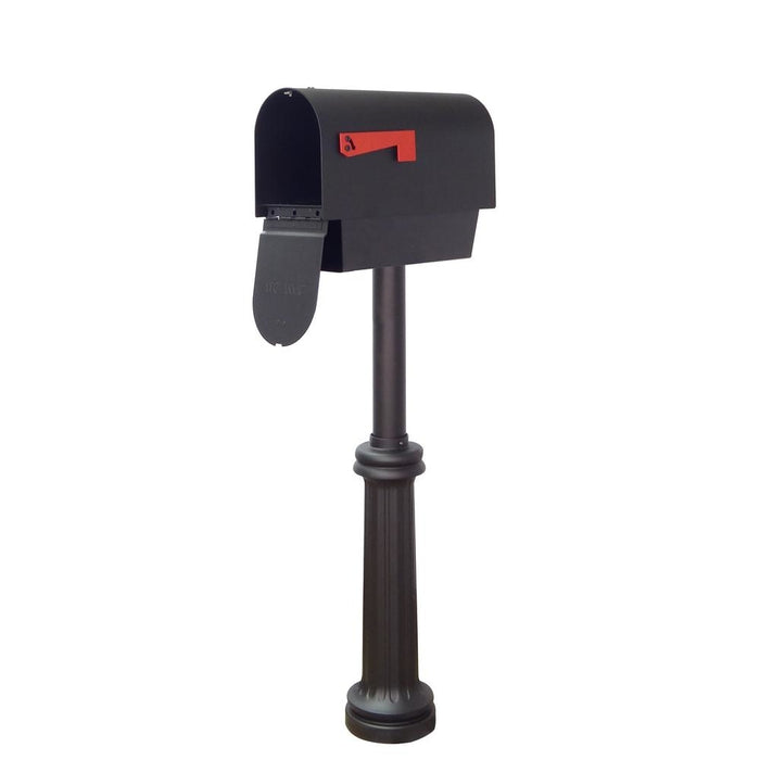 Special Lite Products || Titan Aluminum Curbside Mailbox with Newspaper Tube and Bradford Mailbox Post