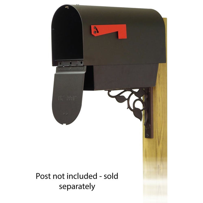 Special Lite Products || Titan Aluminum Curbside Mailbox with Newspaper tube and Floral front single mailbox mounting bracket