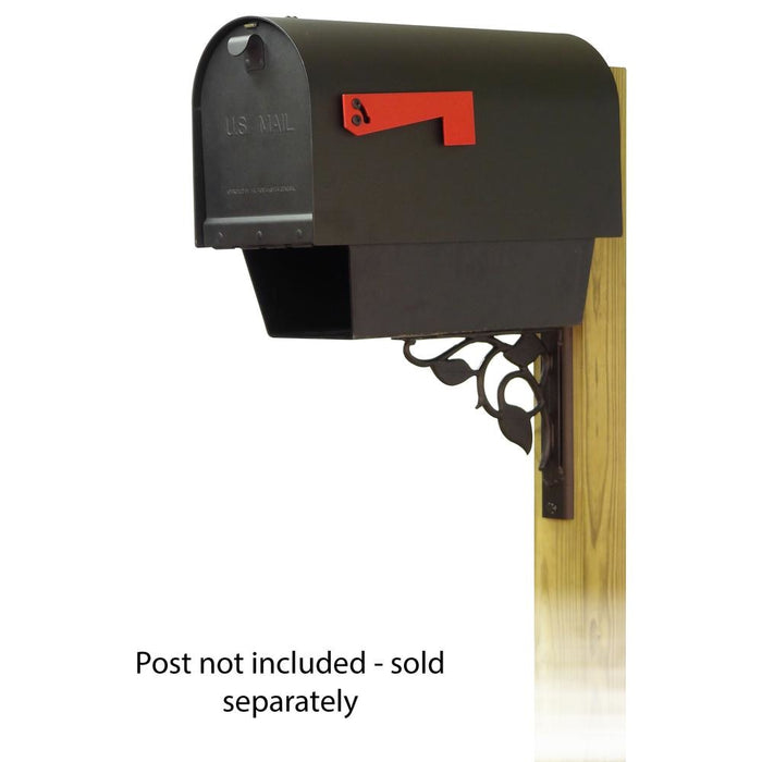 Special Lite Products || Titan Aluminum Curbside Mailbox with Newspaper tube and Floral front single mailbox mounting bracket