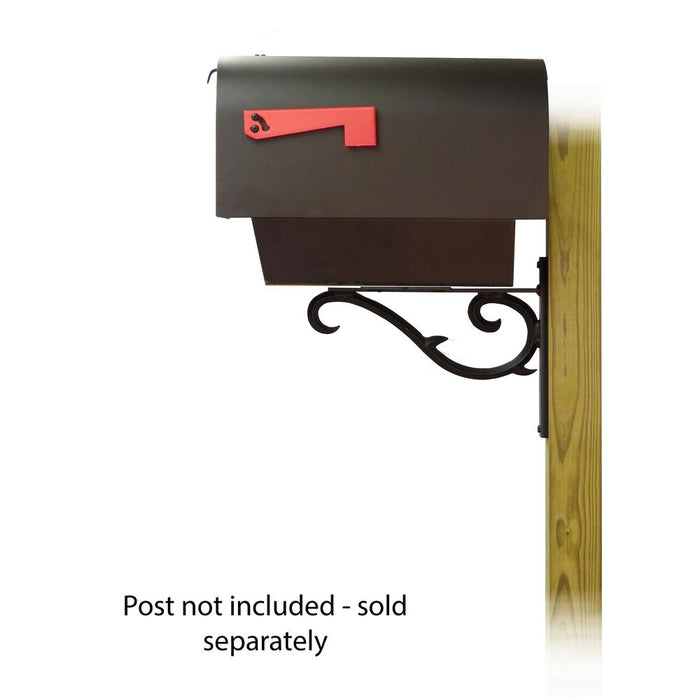 Special Lite Products || Titan Aluminum Curbside Mailbox with Newspaper tube and Sorrento front single mailbox mounting bracket