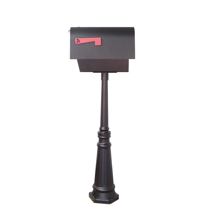 Special Lite Products || Titan Aluminum Curbside Mailbox with Newspaper Tube and Tacoma Mailbox Post