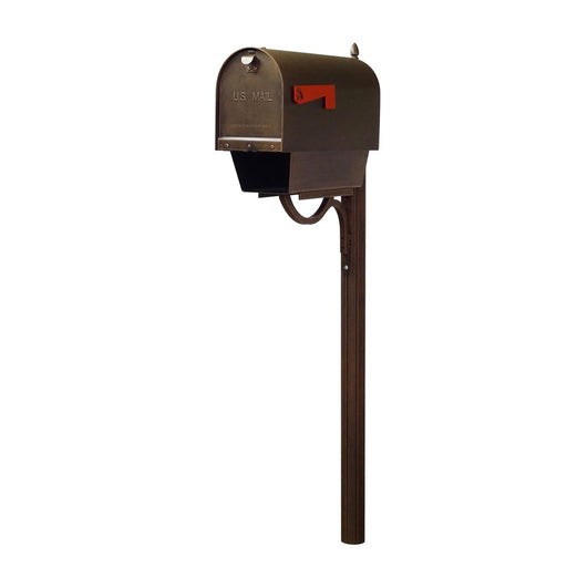 Special Lite Products || Titan Aluminum Curbside Mailbox with Paper Tube and Richland Mailbox Post