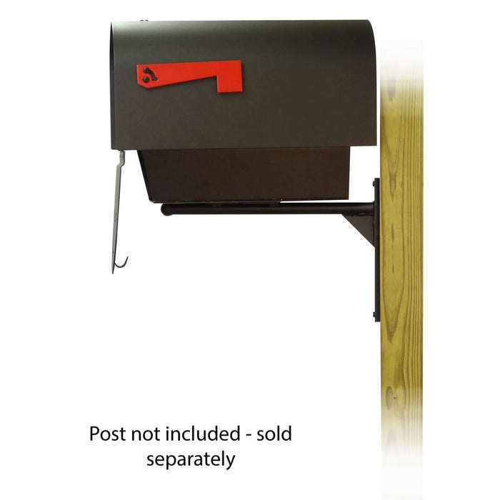 Special Lite Products || Titan Steel Curbside Mailbox with Newspaper tube and Ashley front single mailbox mounting bracket