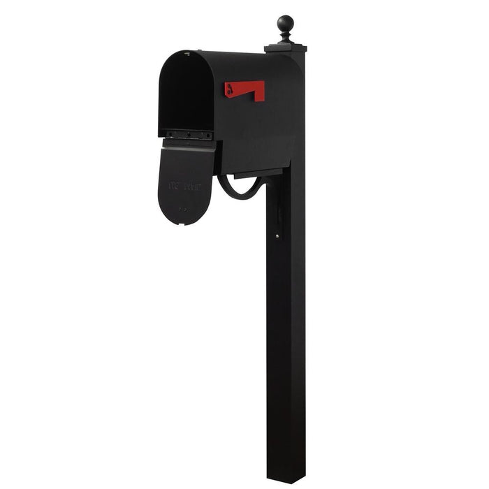 Special Lite Products || Titan Steel Curbside Mailbox with Newspaper Tube and Springfield Mailbox Post