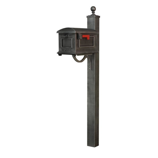 Special Lite Products || Traditional Curbside Mailbox and Springfield Direct Burial Mailbox Post Smooth Square