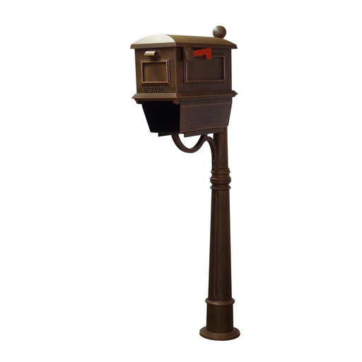Special Lite Products || Traditional Curbside Mailbox with Newspaper Tube and Ashland Mailbox Post