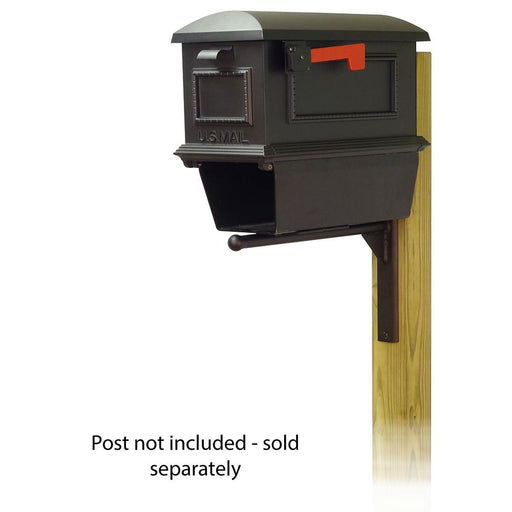 Special Lite Products || Traditional Curbside Mailbox with Newspaper tube and Ashley front single mailbox mounting bracket