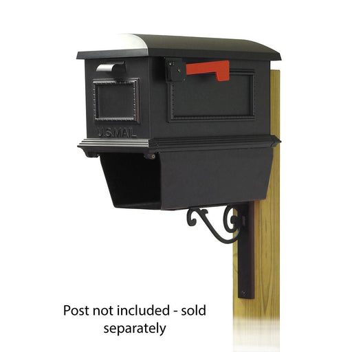 Special Lite Products || Traditional Curbside Mailbox with Newspaper tube and Baldwin front single mailbox mounting bracket