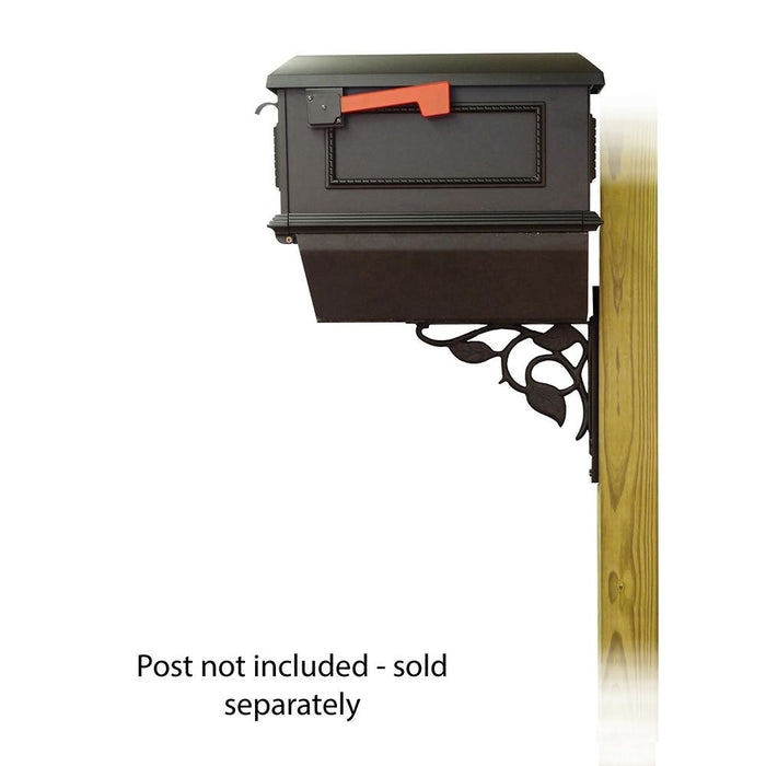 Special Lite Products || Traditional Curbside Mailbox with Newspaper tube and Floral front single mailbox mounting bracket
