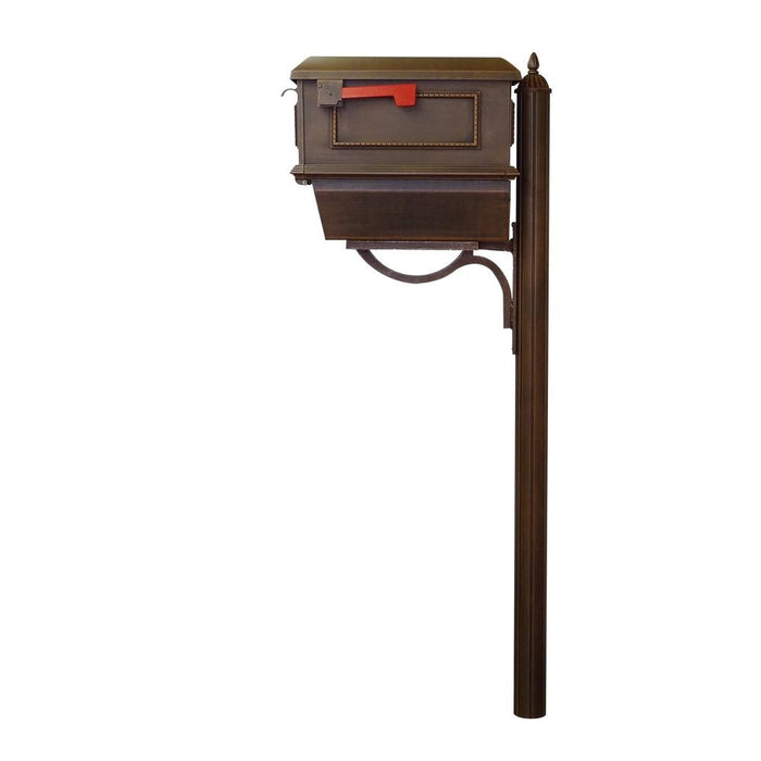 Special Lite Products || Traditional Curbside Mailbox with Newspaper Tube and Richland Mailbox Post
