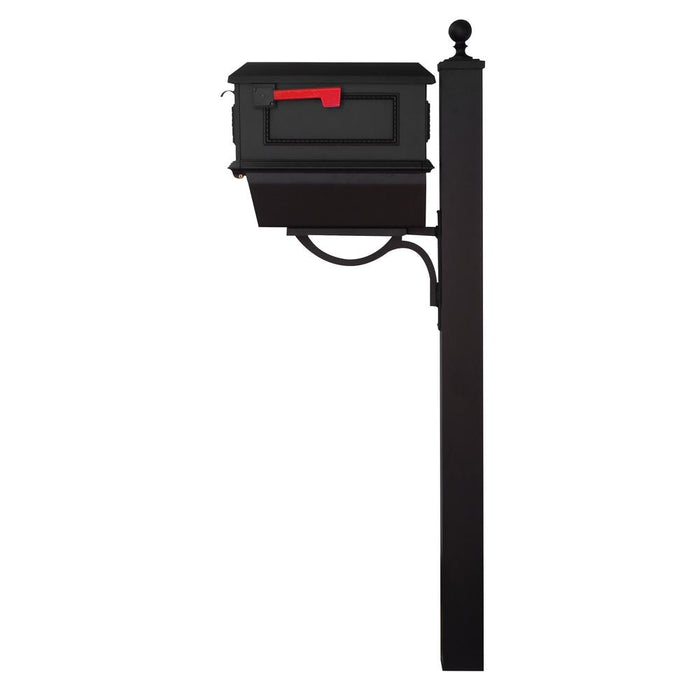 Special Lite Products || Traditional Curbside Mailbox with Newspaper Tube and Springfield Mailbox Post