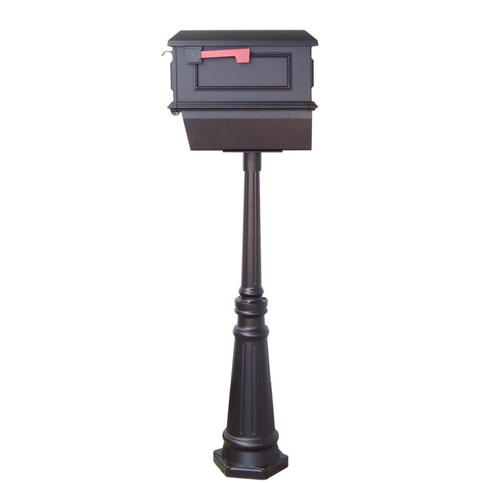 Special Lite Products || Traditional Curbside Mailbox with Newspaper Tube and Tacoma Mailbox Post with Direct Burial Kit
