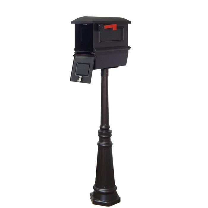 Special Lite Products || Traditional Curbside Mailbox with Newspaper Tube and Tacoma Mailbox Post