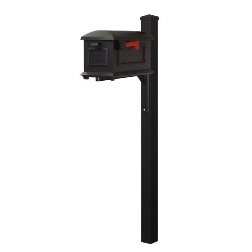 Special Lite Products || Traditional Curbside Mailbox with Wellington Mailbox Post, Black