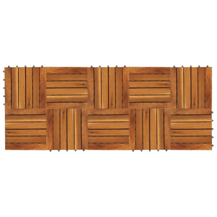 vidaXL || vidaxl 10 pcs Acacia Decking Tiles 11.8"x11.8" Vertical Pattern 41584