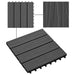 vidaXL || vidaXL 11 pcs Decking Tiles Deep Embossed WPC 11.8" x 11.8" 1 sqm Black 45036