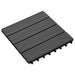 vidaXL || vidaXL 11 pcs Decking Tiles Deep Embossed WPC 11.8" x 11.8" 1 sqm Black 45036