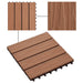 vidaXL || vidaXL 11 pcs Decking Tiles Deep Embossed WPC 11.8" x 11.8" 1 sqm Light Brown 45034