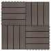 vidaXL || vidaXL 11 pcs Decking Tiles WPC 11.8" x 11.8" 1 sqm Dark Brown 45025