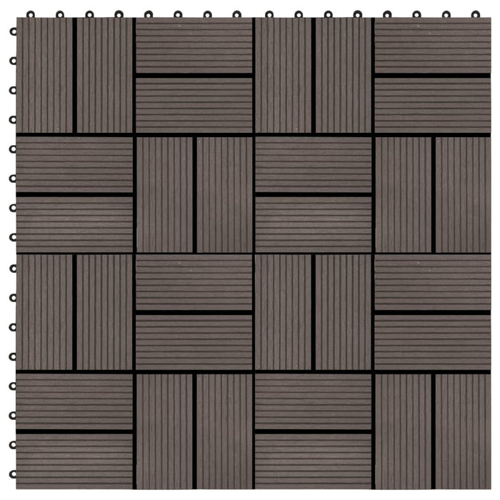 vidaXL || vidaXL 11 pcs Decking Tiles WPC 11.8" x 11.8" 1 sqm Dark Brown 45033