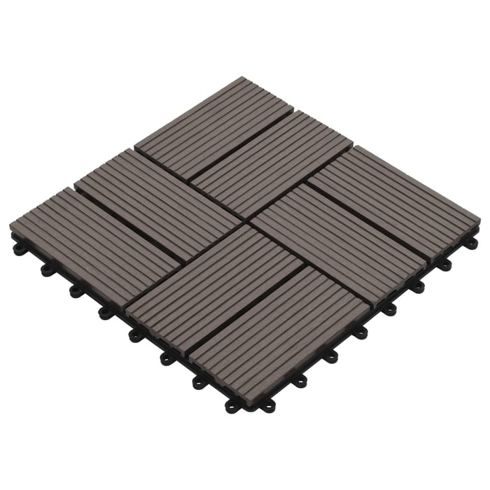 vidaXL || vidaXL 11 pcs Decking Tiles WPC 11.8" x 11.8" 1 sqm Dark Brown 45033