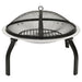 vidaXL || vidaXL 2-in-1 Fire Pit and BBQ with Poker 22"x22"x19.3" Stainless Steel 313353