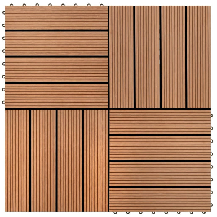 vidaXL || vidaXL 22 pcs Decking Tiles 11.8"x11.8" 2 sqm WPC Brown 277796