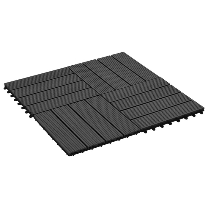 vidaXL || vidaXL 22 pcs Decking Tiles 11.8"x11.8" 21.5 sq.ft WPC Black 277800