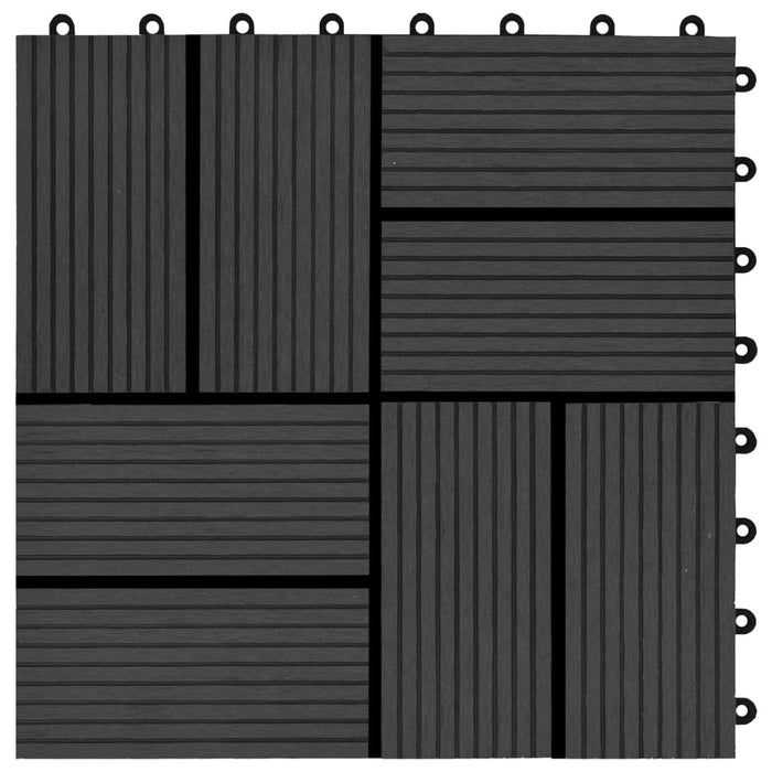 vidaXL || vidaXL 22 pcs Decking Tiles 11.8"x11.8" 21.5 sq.ft WPC Black 277808