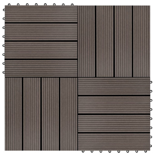 vidaXL || vidaXL 22 pcs Decking Tiles 11.8"x11.8" 21.5 sq.ft WPC Dark Brown 277802