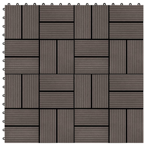 vidaXL || vidaXL 22 pcs Decking Tiles 11.8"x11.8" 21.5 sq.ft WPC Dark Brown 277810
