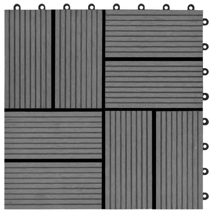 vidaXL || vidaXL 22 pcs Decking Tiles 11.8"x11.8" 21.5 sq.ft WPC Gray 277807