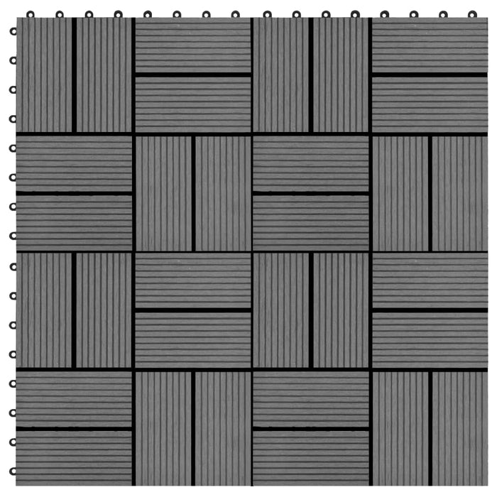 vidaXL || vidaXL 22 pcs Decking Tiles 11.8"x11.8" 21.5 sq.ft WPC Gray 277807