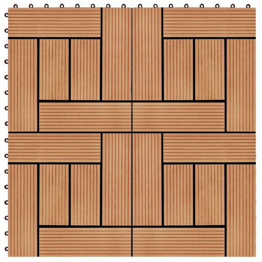 vidaXL || vidaXL 22 pcs Decking Tiles 11.8"x11.8" 21.5 sq.ft WPC Teak Color 277804