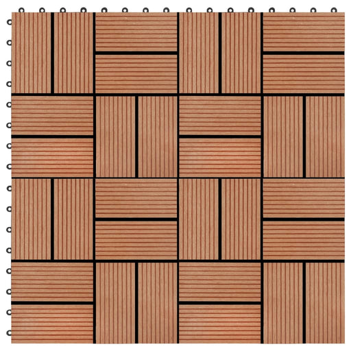 vidaXL || vidaXL 22 pcs Decking Tiles 11.8"x11.8" 21.5 sq.ft WPC Teak Color 277809