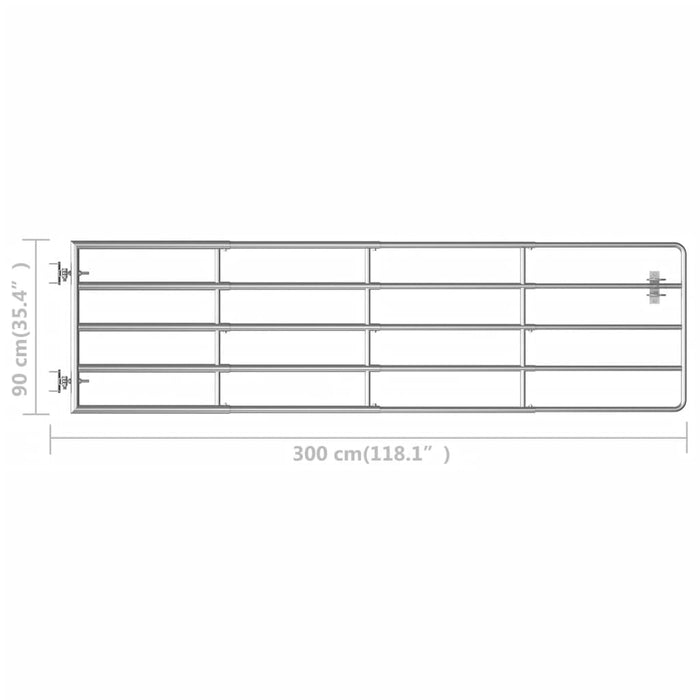 vidaXL || vidaXL 5 Bar Field Gate Steel (45.3"-118.1")x35.4" Silver 145986