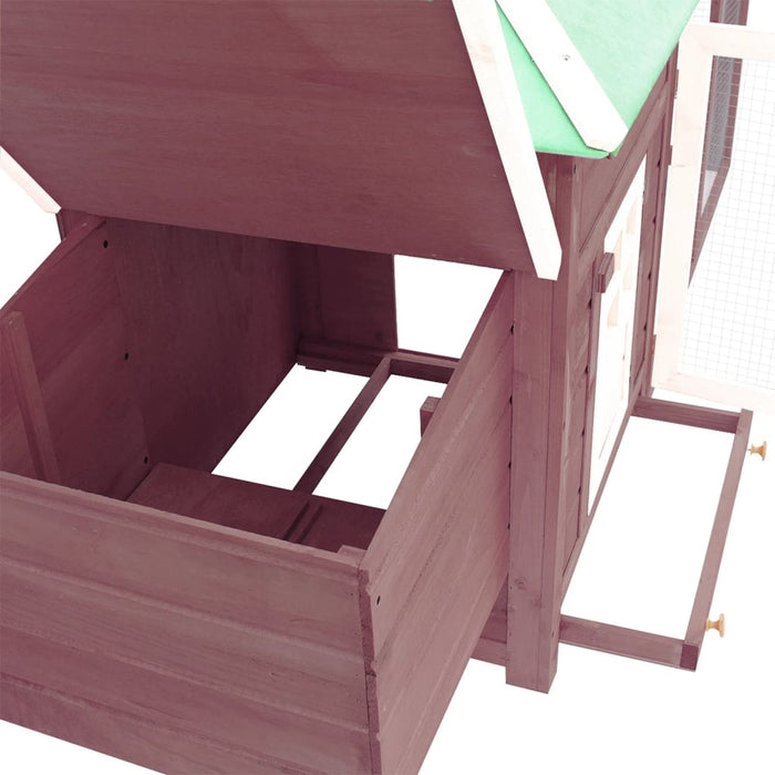vidaXL || vidaXL Chicken Coop with Nest Box Mocha 74.8"x28.3"x40.2" Solid Firwood 170982