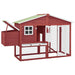 vidaXL || vidaXL Chicken Coop with Nest Box Red and White Solid Fir Wood 170867